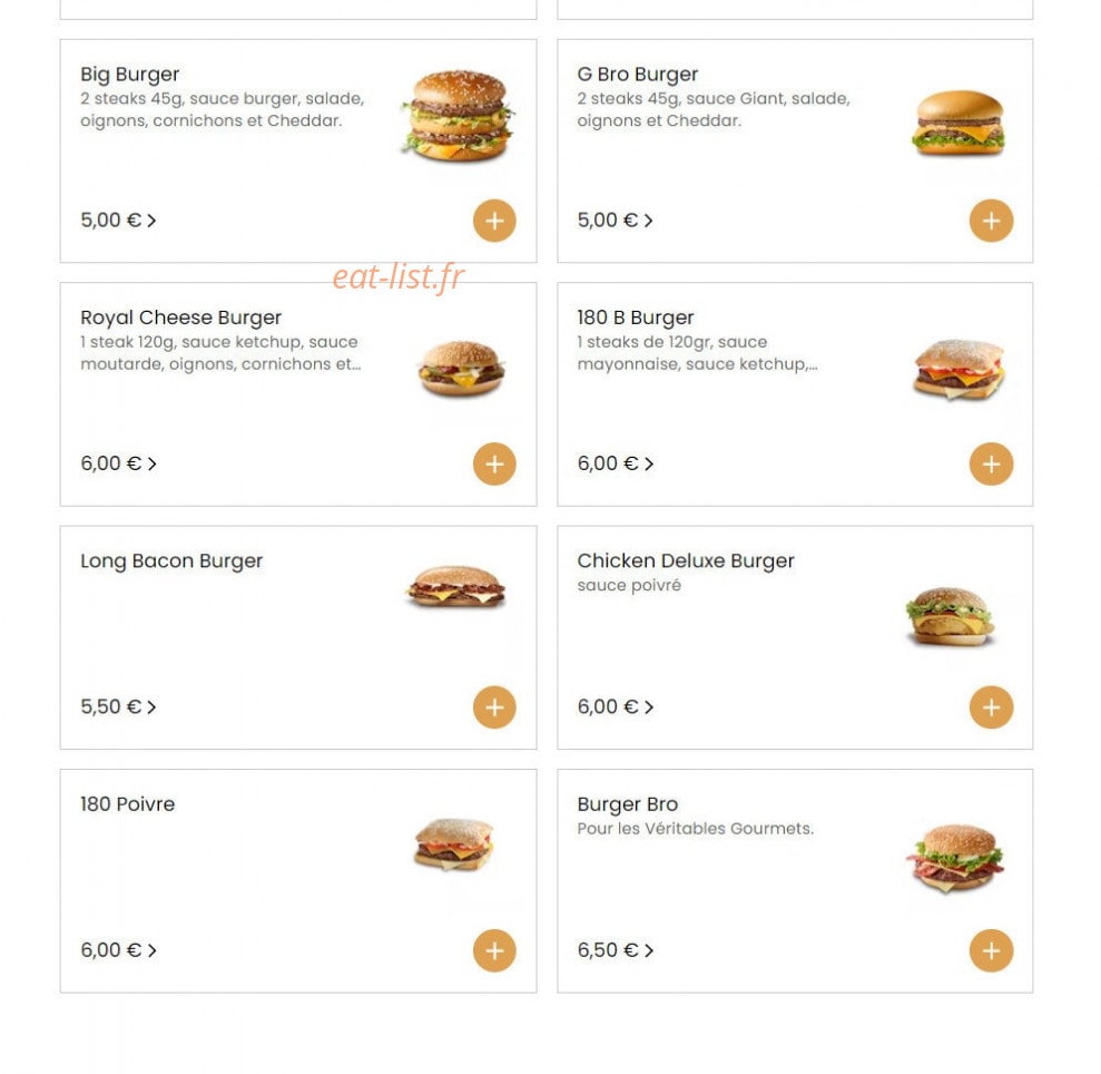 Burger Bro — carte page 3