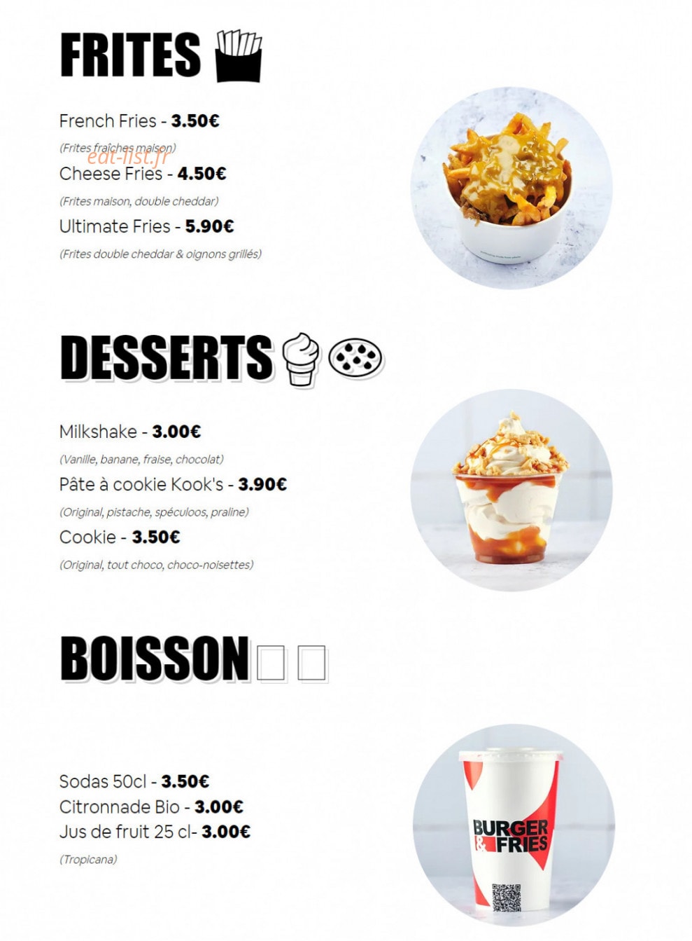 Burger & Fries — carte page 2