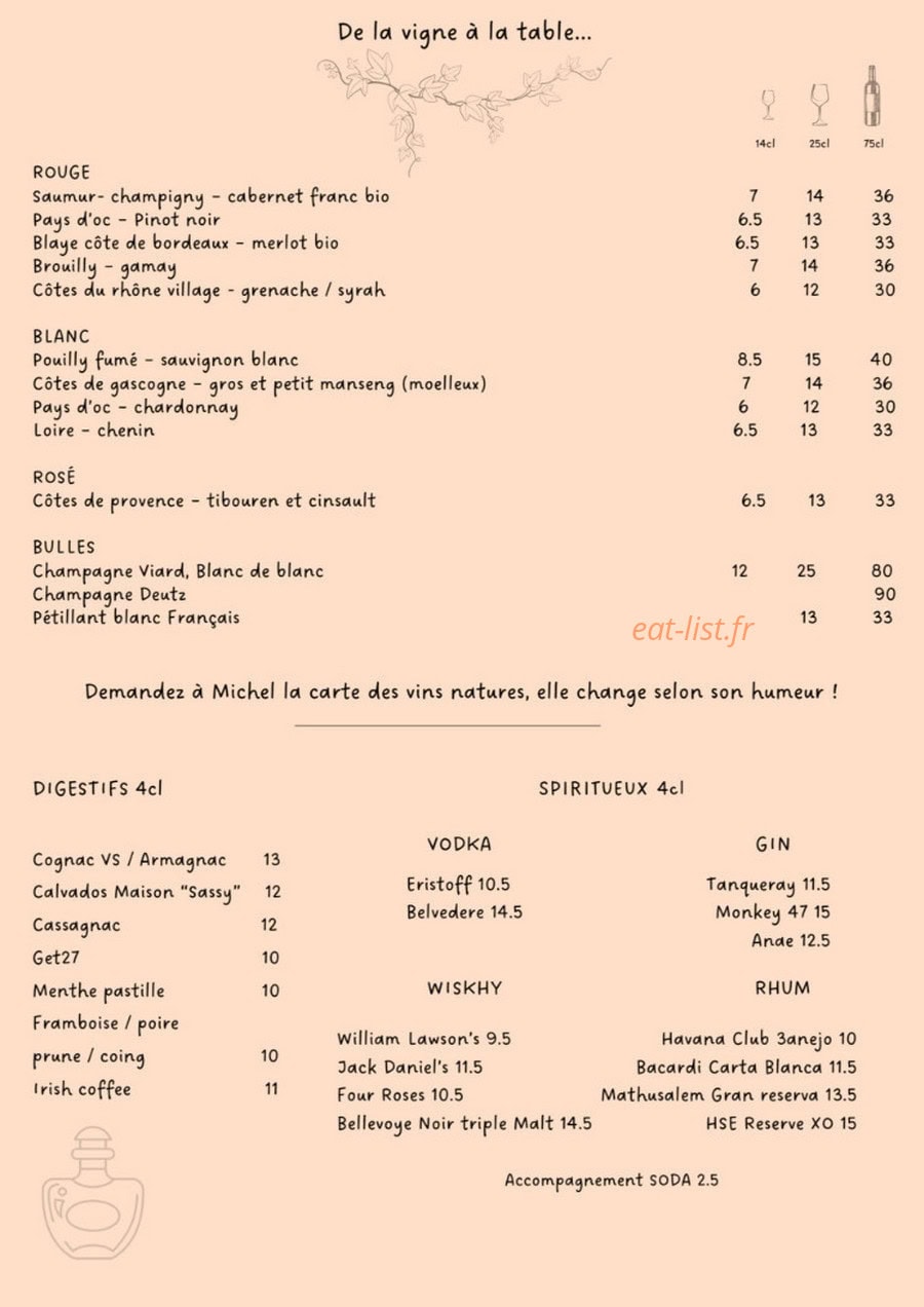 Café Armance — carte page 2