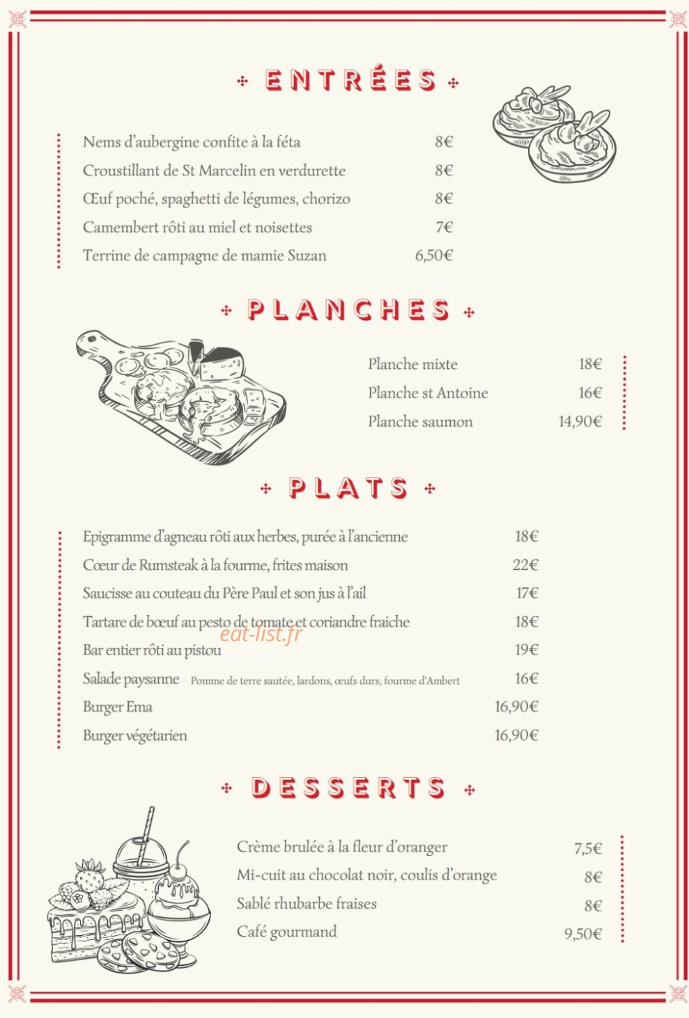 Café Ema — carte page 2