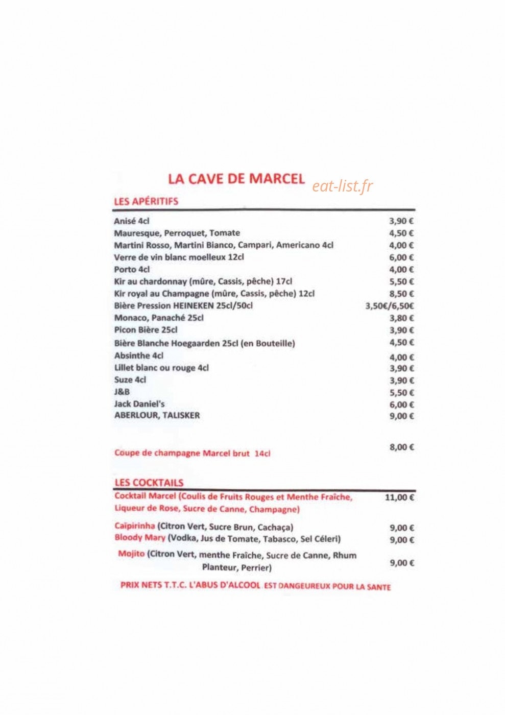 Café Marcel — carte page 5