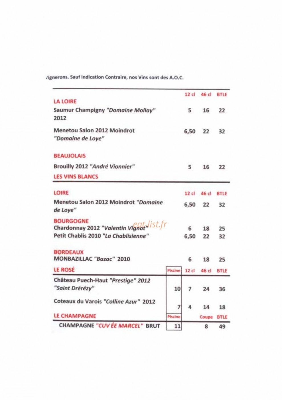 Café Marcel — carte page 7