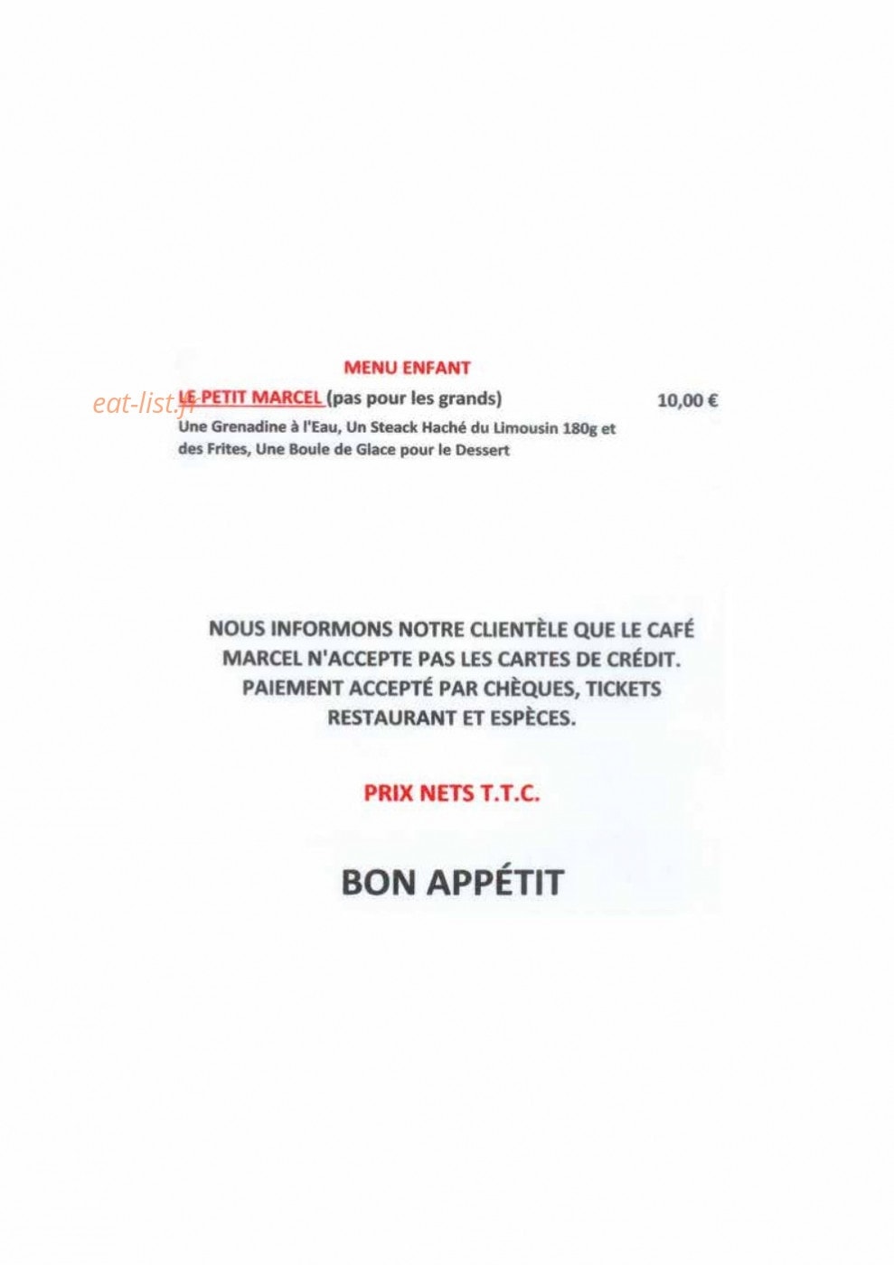 Café Marcel — carte page 4