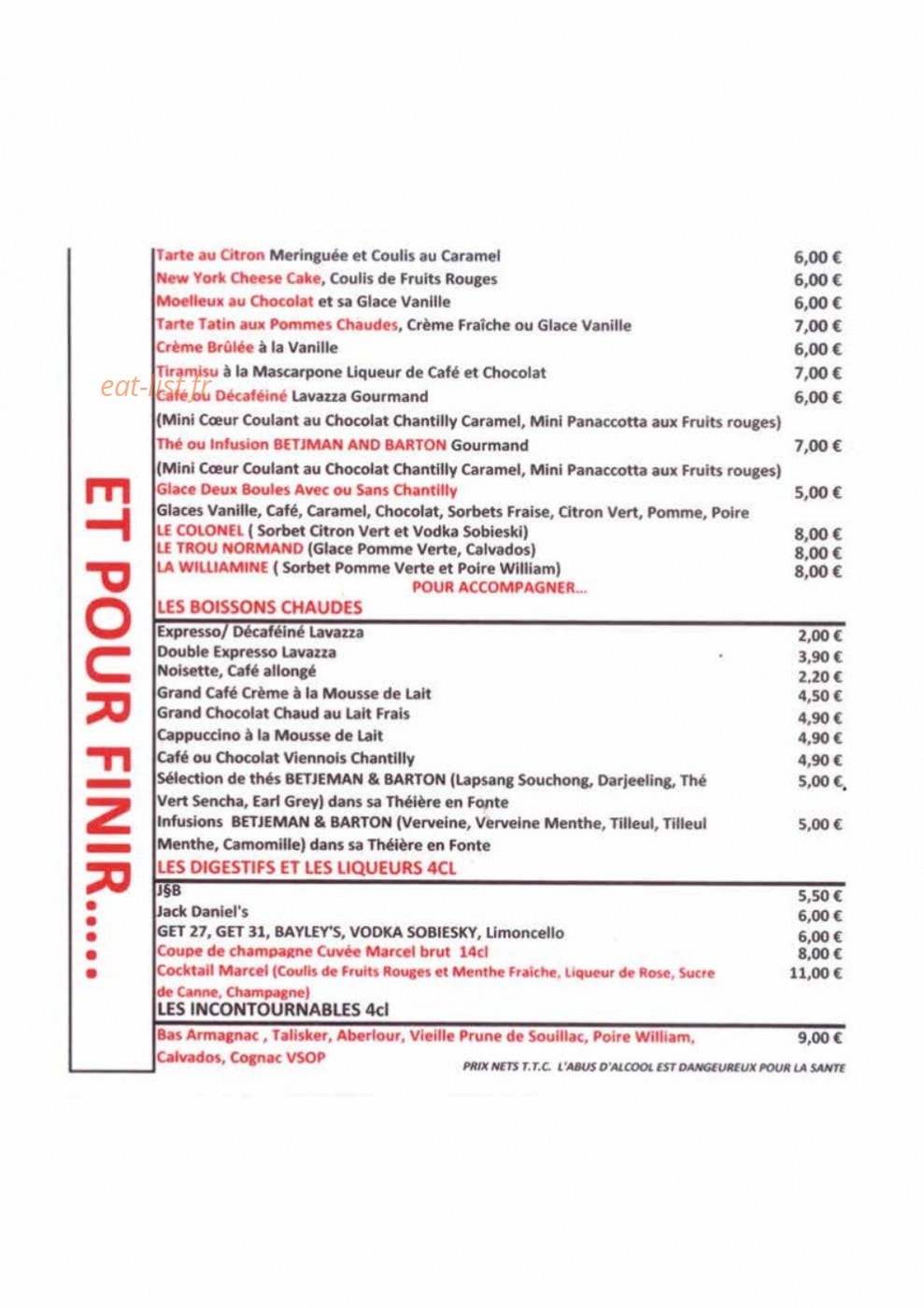 Café Marcel — carte page 9
