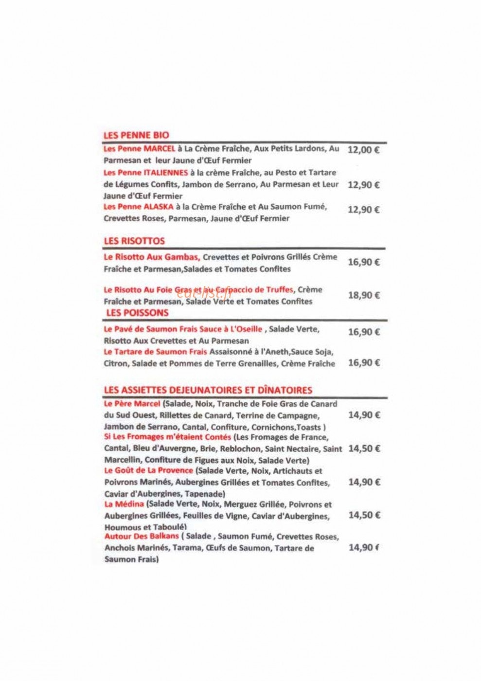 Café Marcel — carte page 2