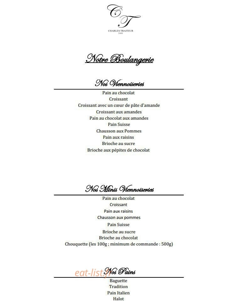 Charles Traiteur — carte page 8