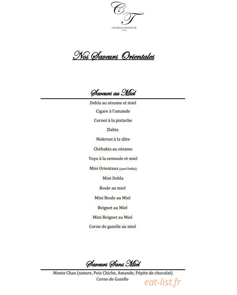 Charles Traiteur — carte page 6