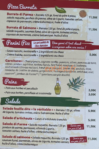 Chez Antoine — carte page 4