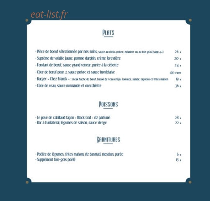 Chez FrancK — carte page 4