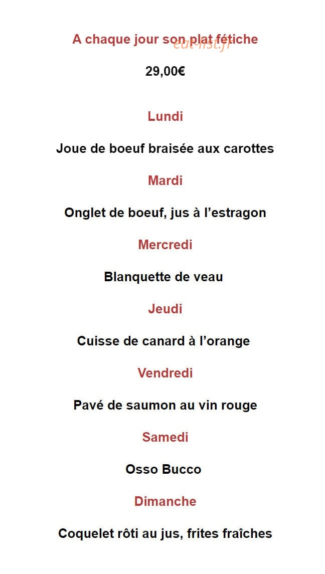 Chez Georges — carte page 4