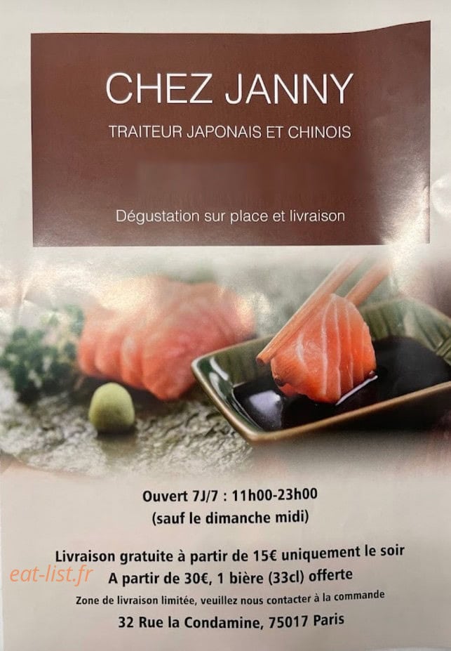 Chez Janny — carte page 1