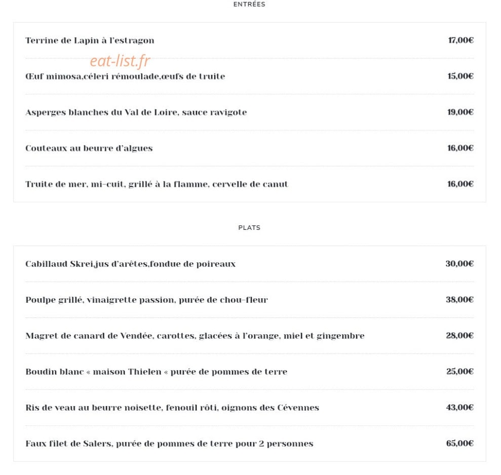 Chez Karl et Erick — carte page 1