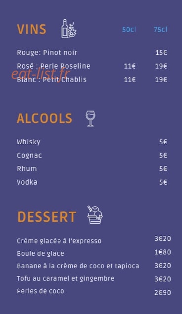Chez Kevin Café — carte page 3