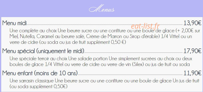 Chez Maxence — carte page 14