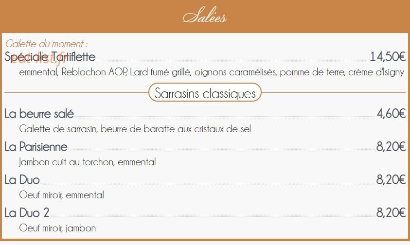 Chez Maxence — carte page 1