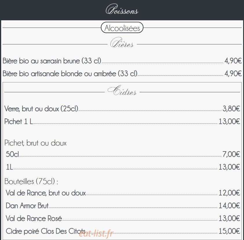 Chez Maxence — carte page 11