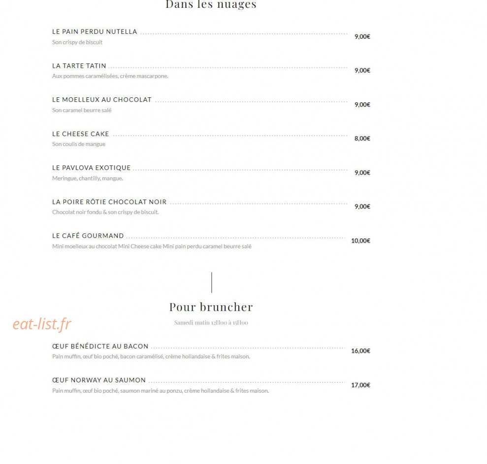 Chez Tartar — carte page 2
