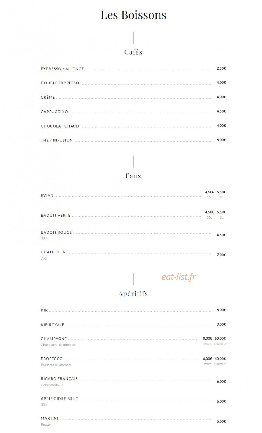 Chez Tartar — carte page 4