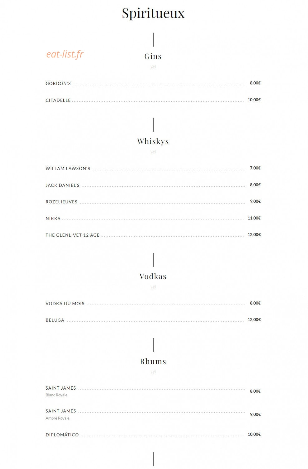 Chez Tartar — carte page 6