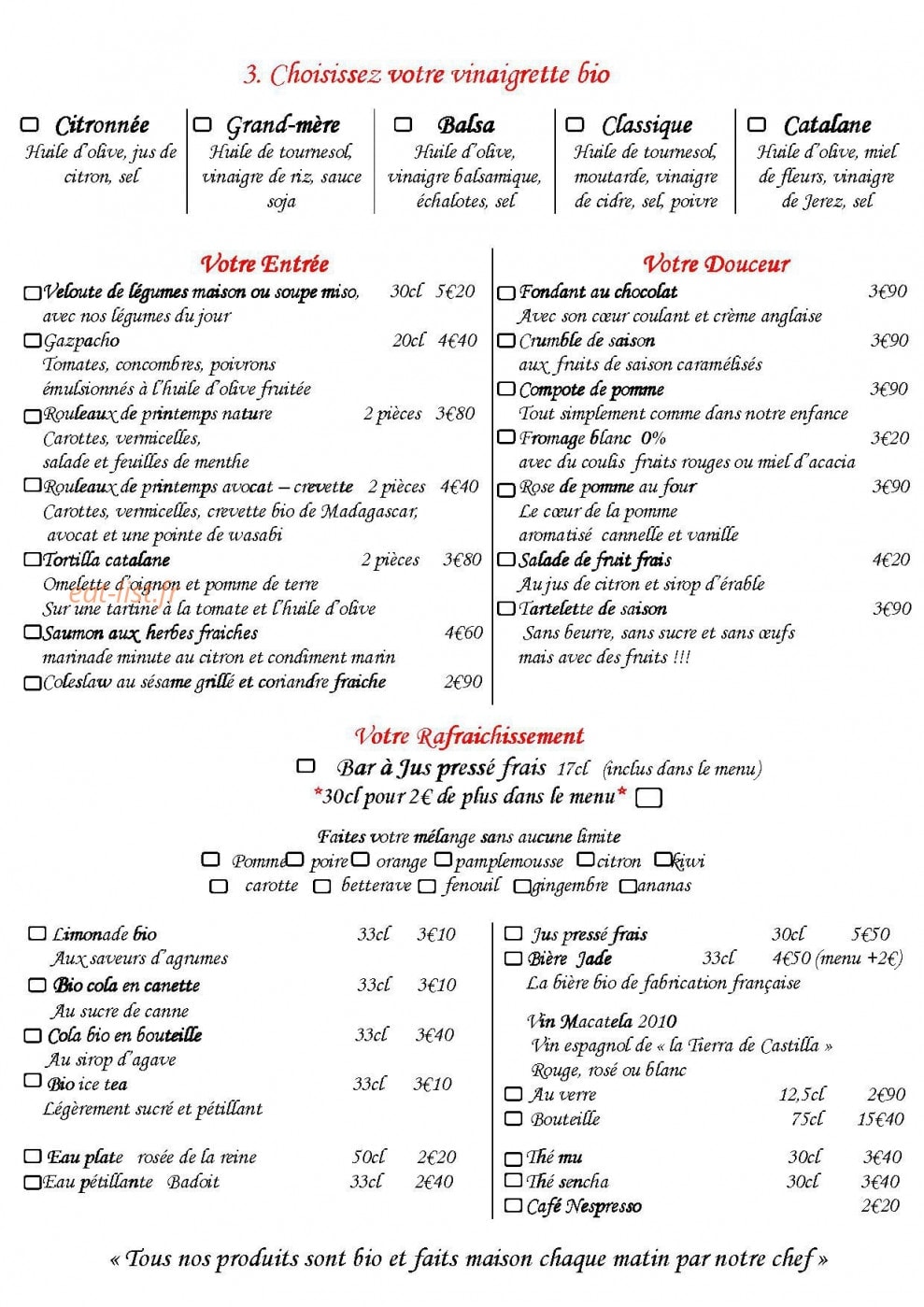 Crock & Bio — carte page 2
