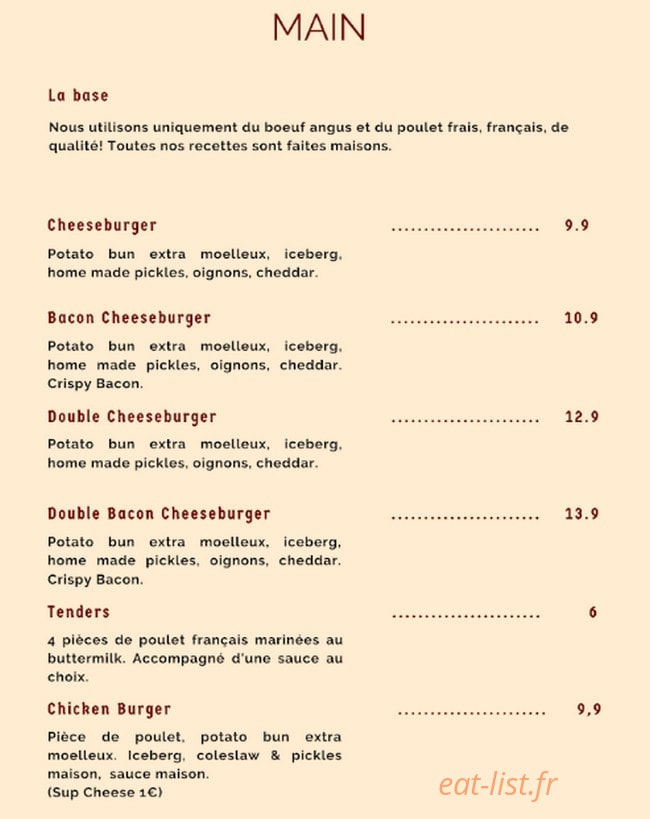 Crush Smash Burger — carte page 1