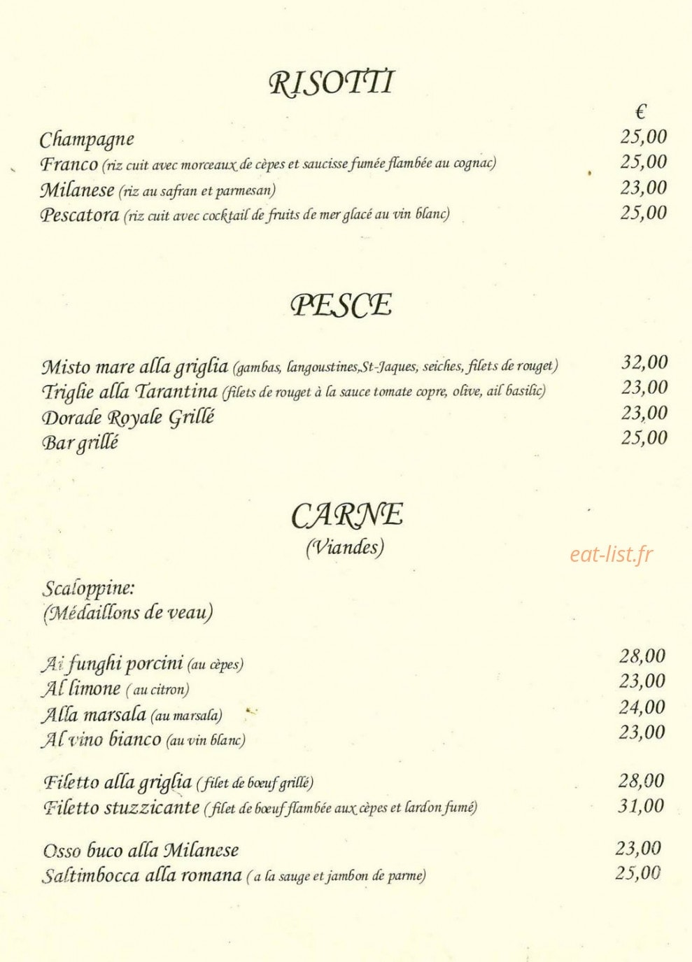 Da Franco — carte page 3