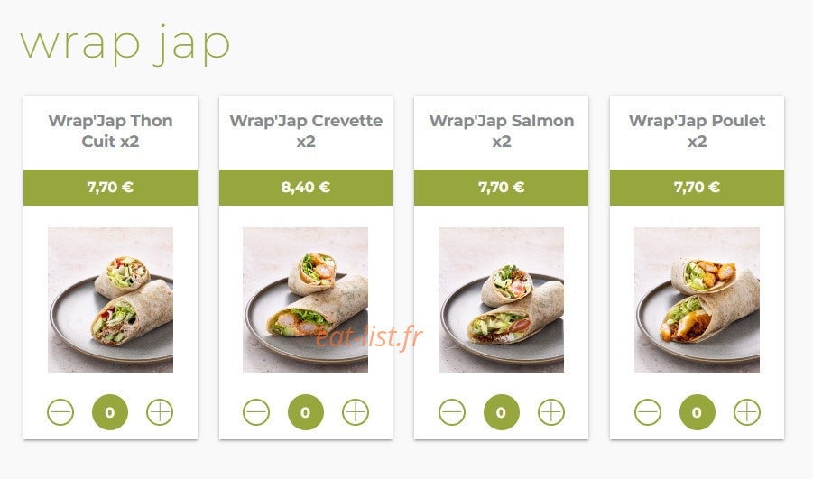 Eat sushi — carte page 15