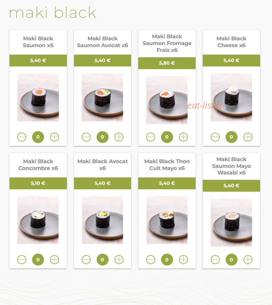 Eat sushi — carte page 12