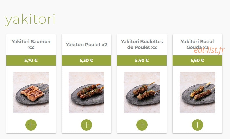 Eat sushi — carte page 18