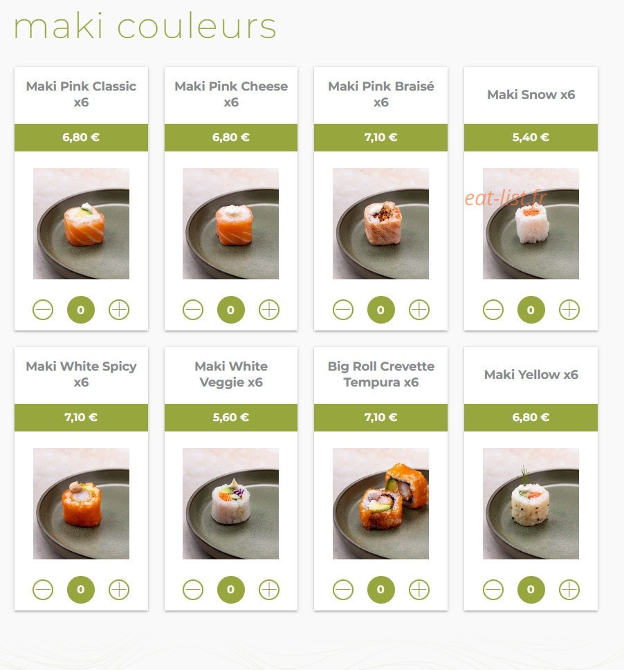 Eat sushi — carte page 13