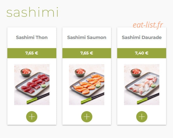 Eat sushi — carte page 8