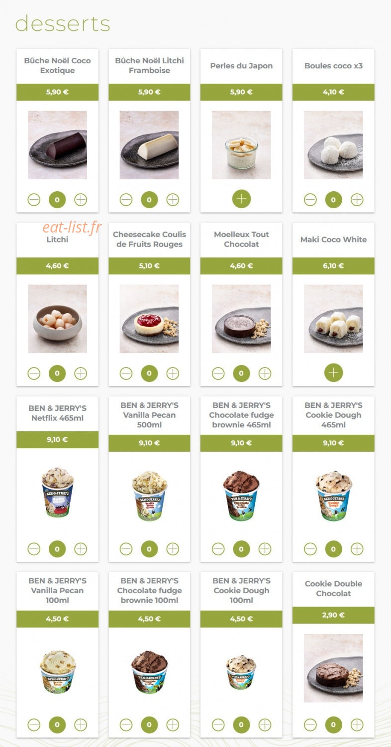 Eat sushi — carte page 20