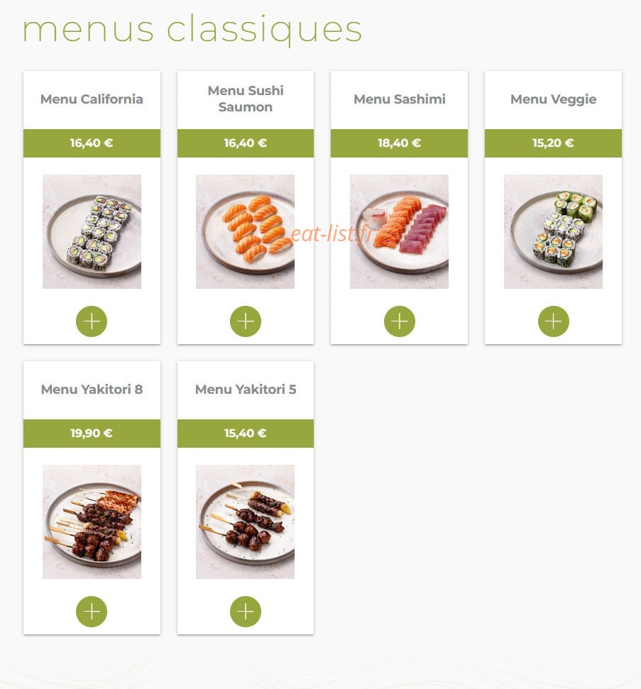 Eat sushi — carte page 2