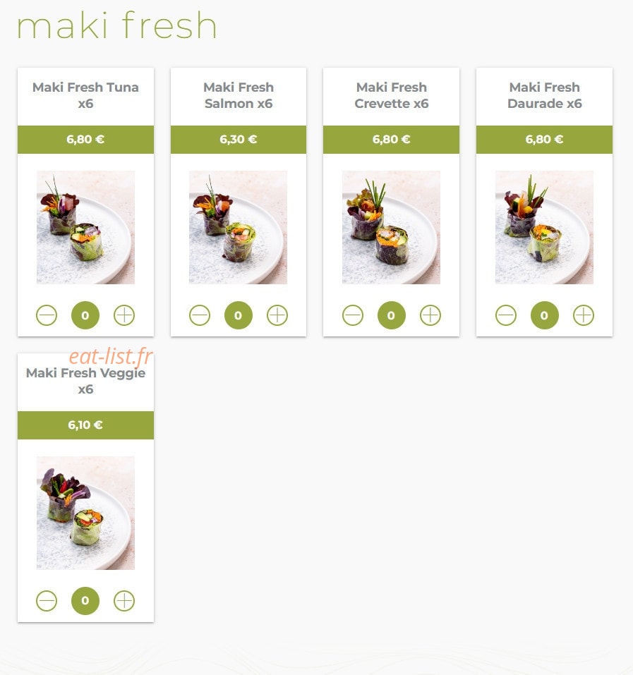 Eat sushi — carte page 11