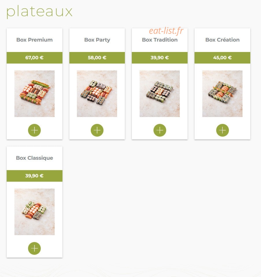 Eat sushi — carte page 4