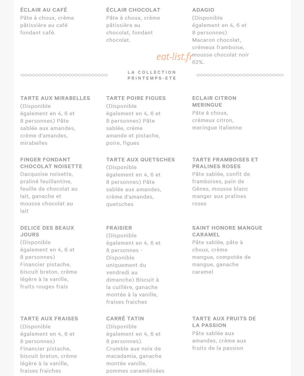 Eric kayser — carte page 8