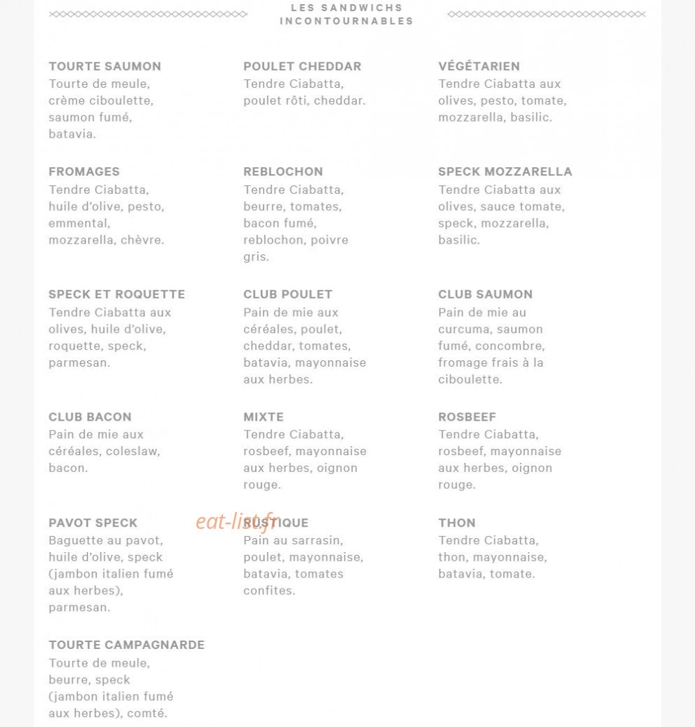 Eric kayser — carte page 1