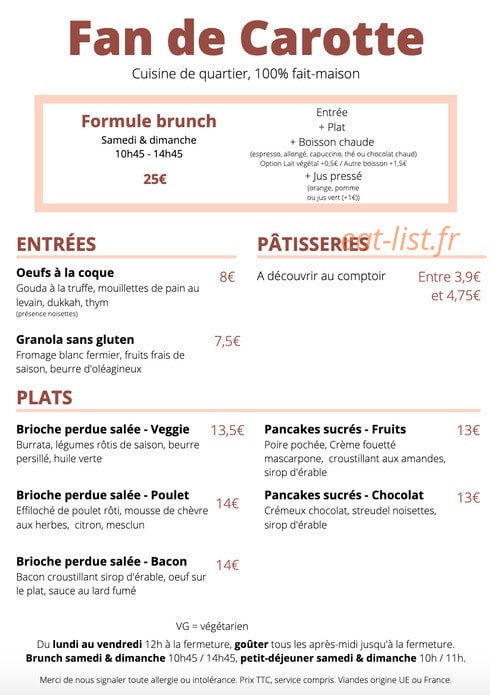 Fan de Carotte — carte page 2