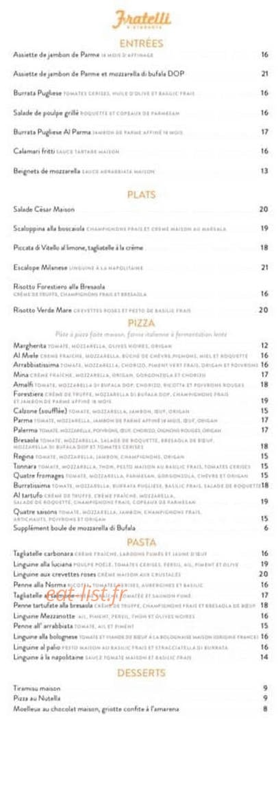 Fratelli — carte page 3