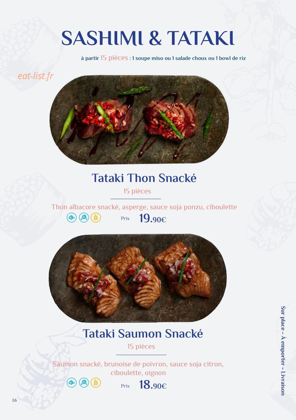 Fusi Sushi — carte page 16