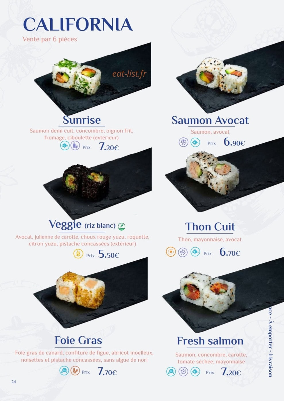 Fusi Sushi — carte page 24