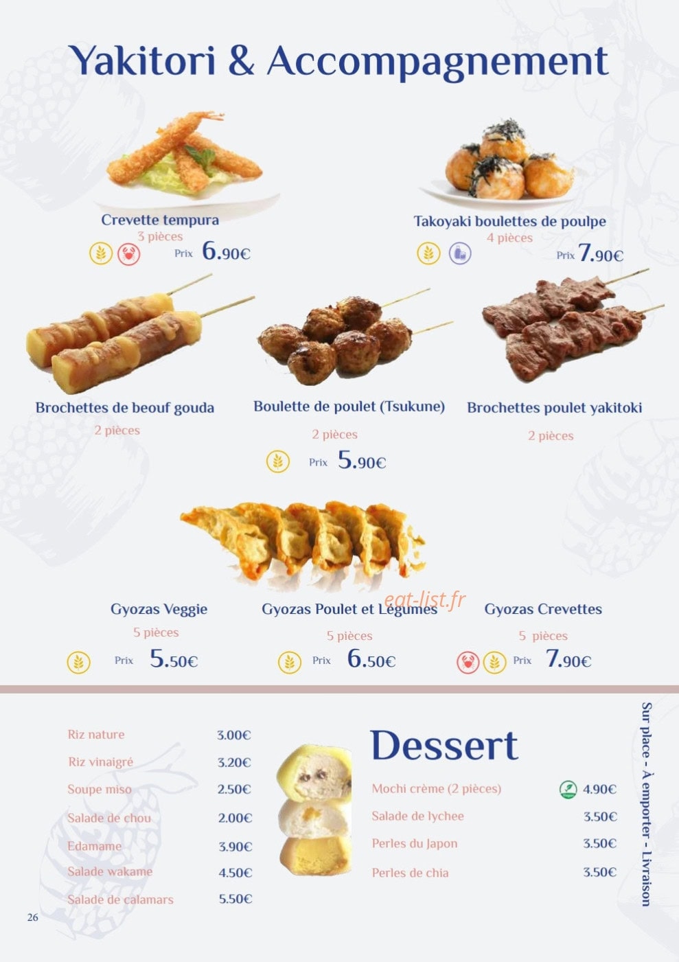 Fusi Sushi — carte page 26