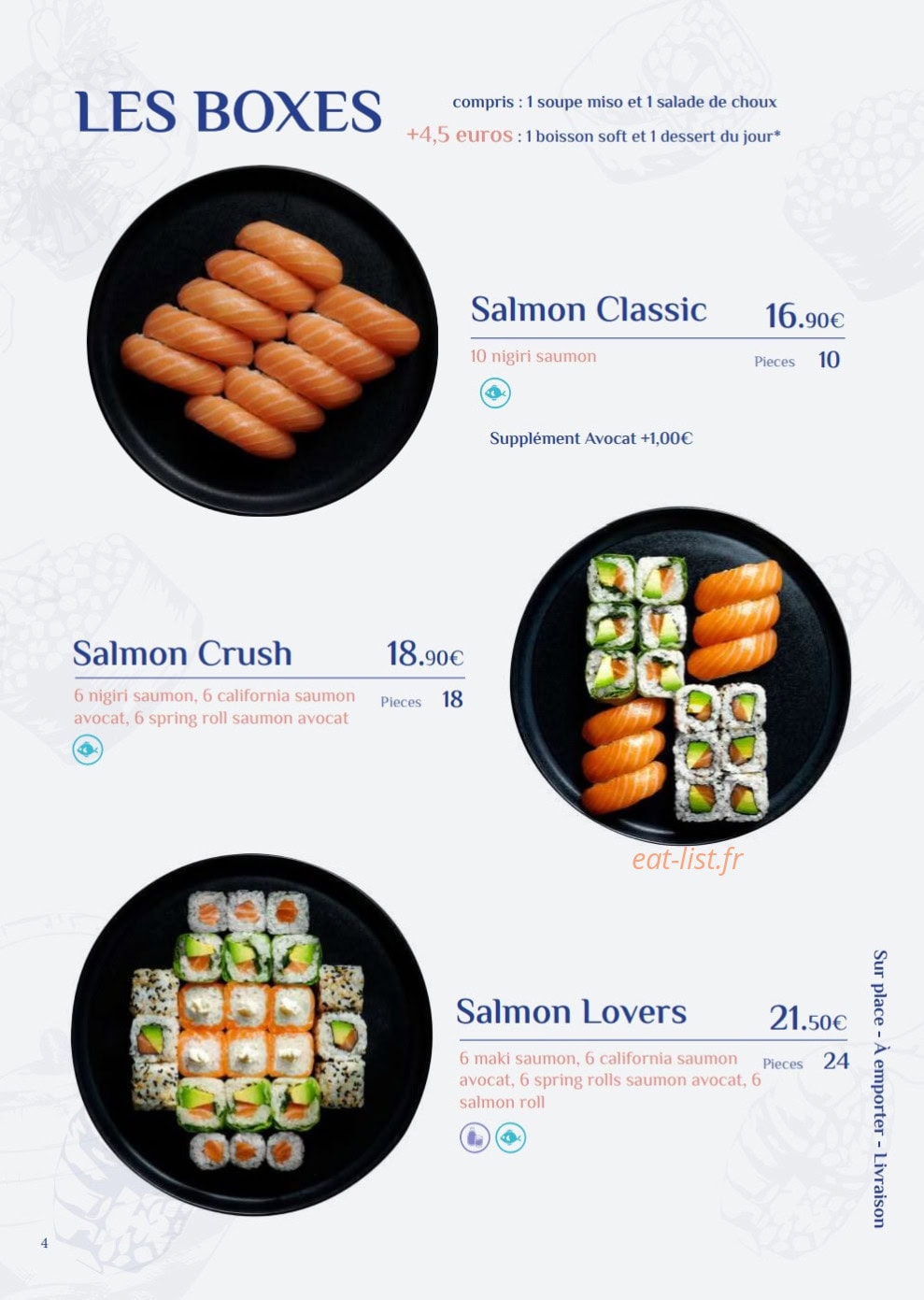 Fusi Sushi — carte page 4