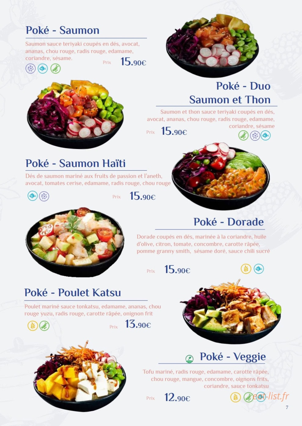 Fusi Sushi — carte page 7
