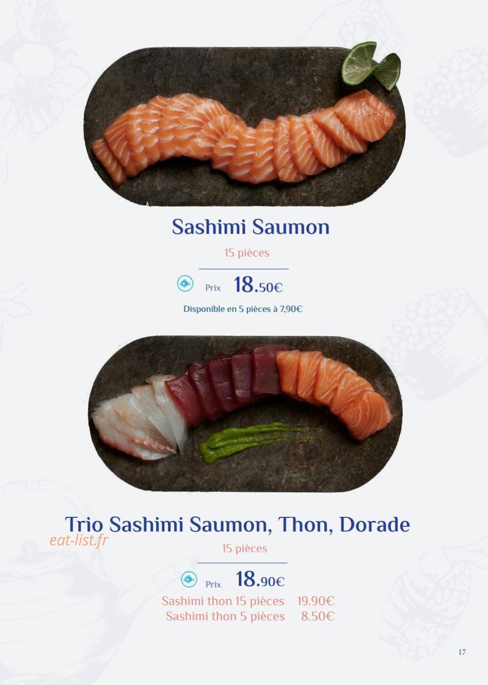 Fusi Sushi — carte page 17