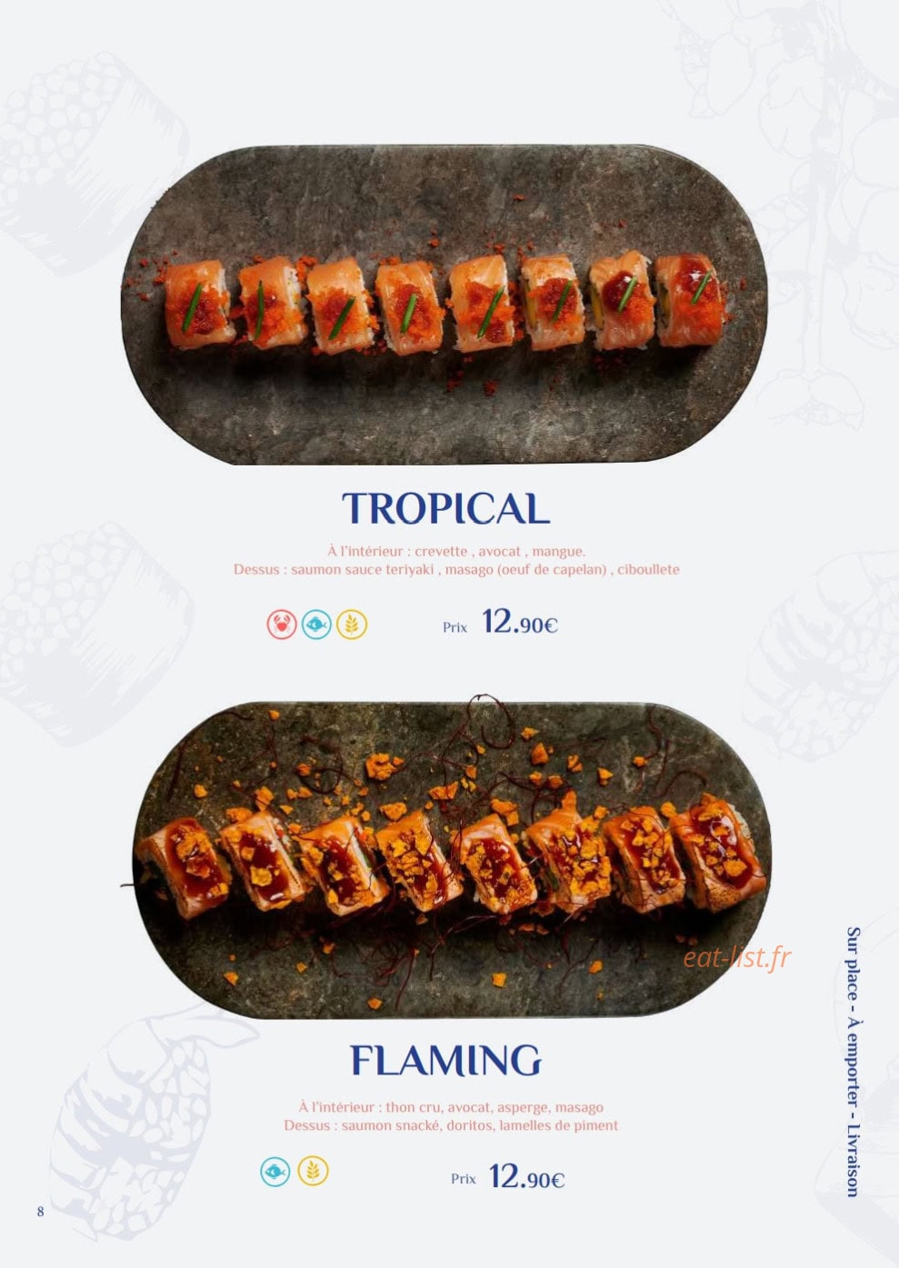 Fusi Sushi — carte page 8