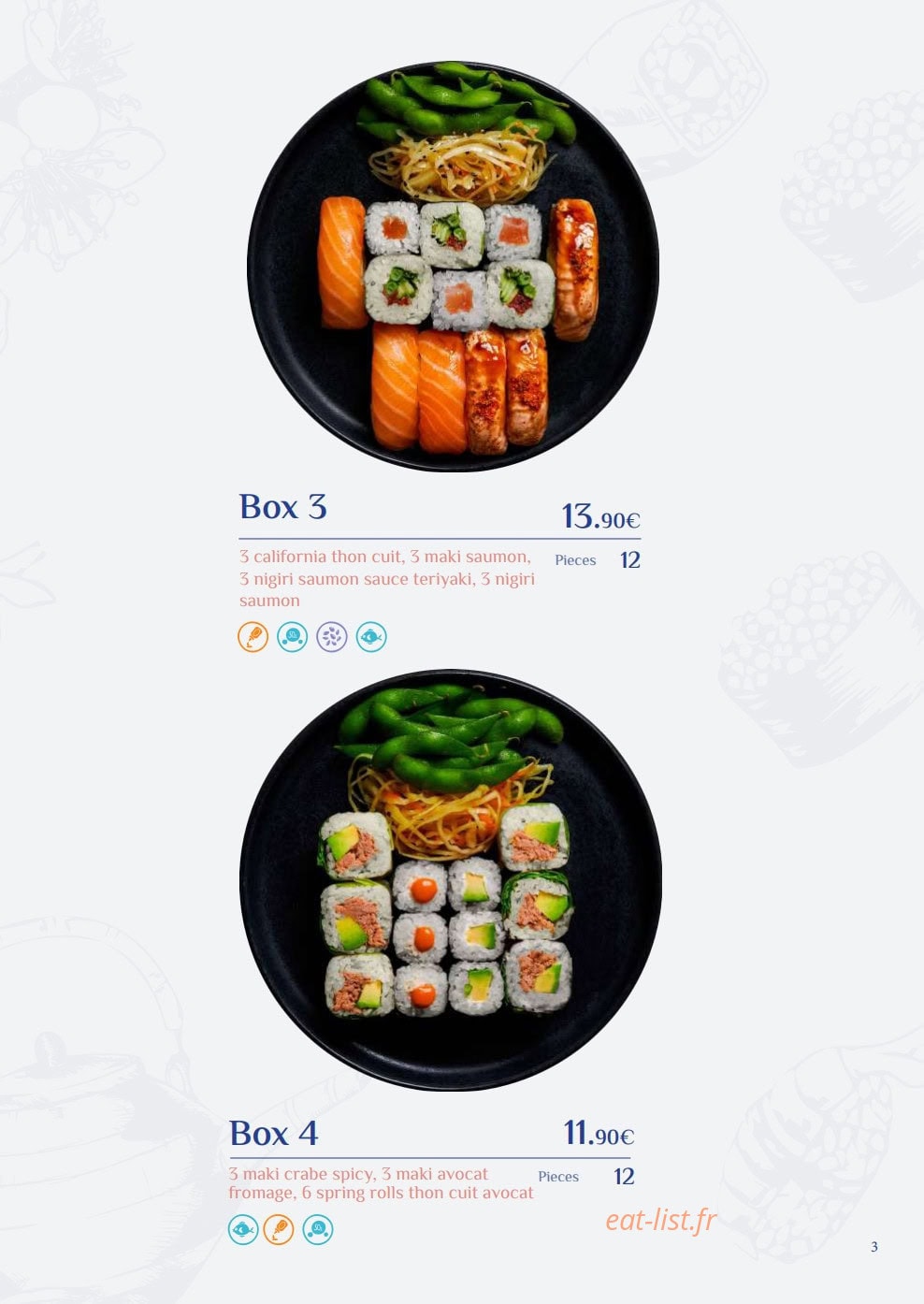 Fusi Sushi — carte page 3