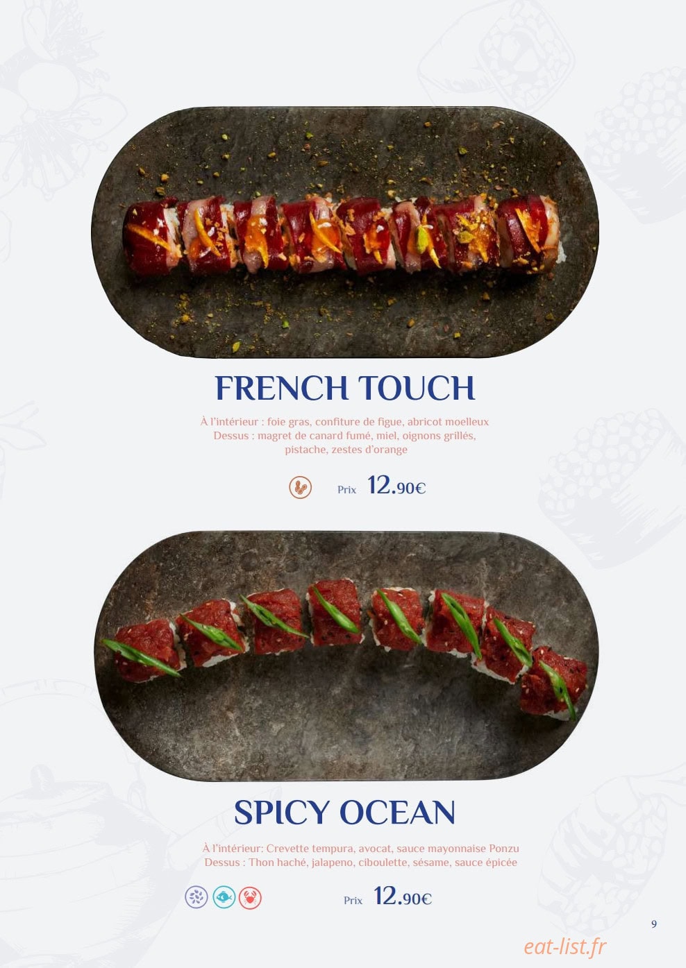 Fusi Sushi — carte page 9