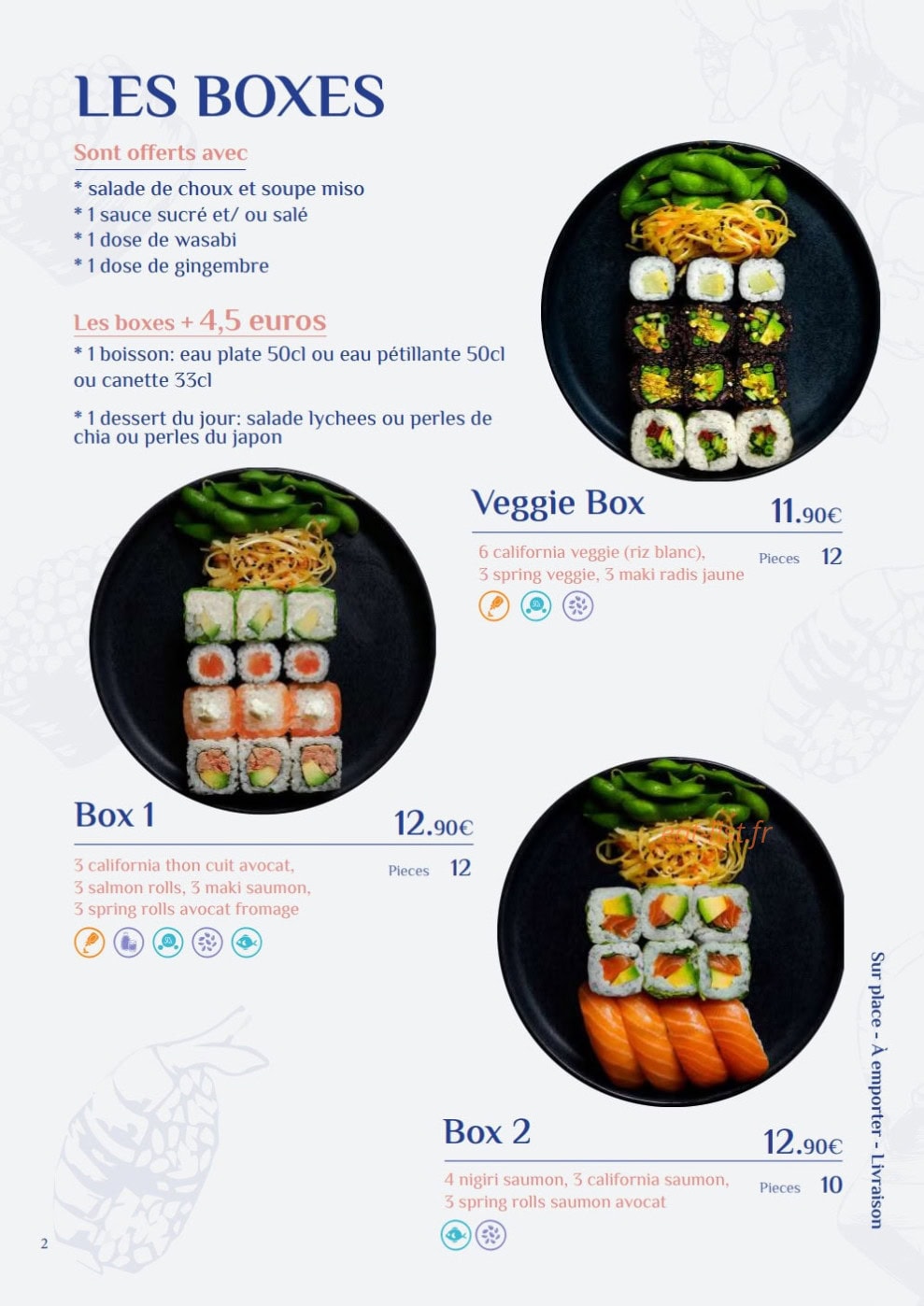 Fusi Sushi — carte page 2