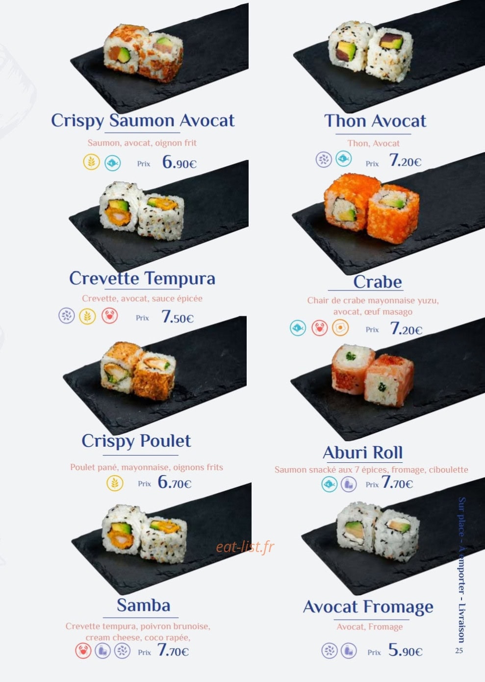 Fusi Sushi — carte page 25
